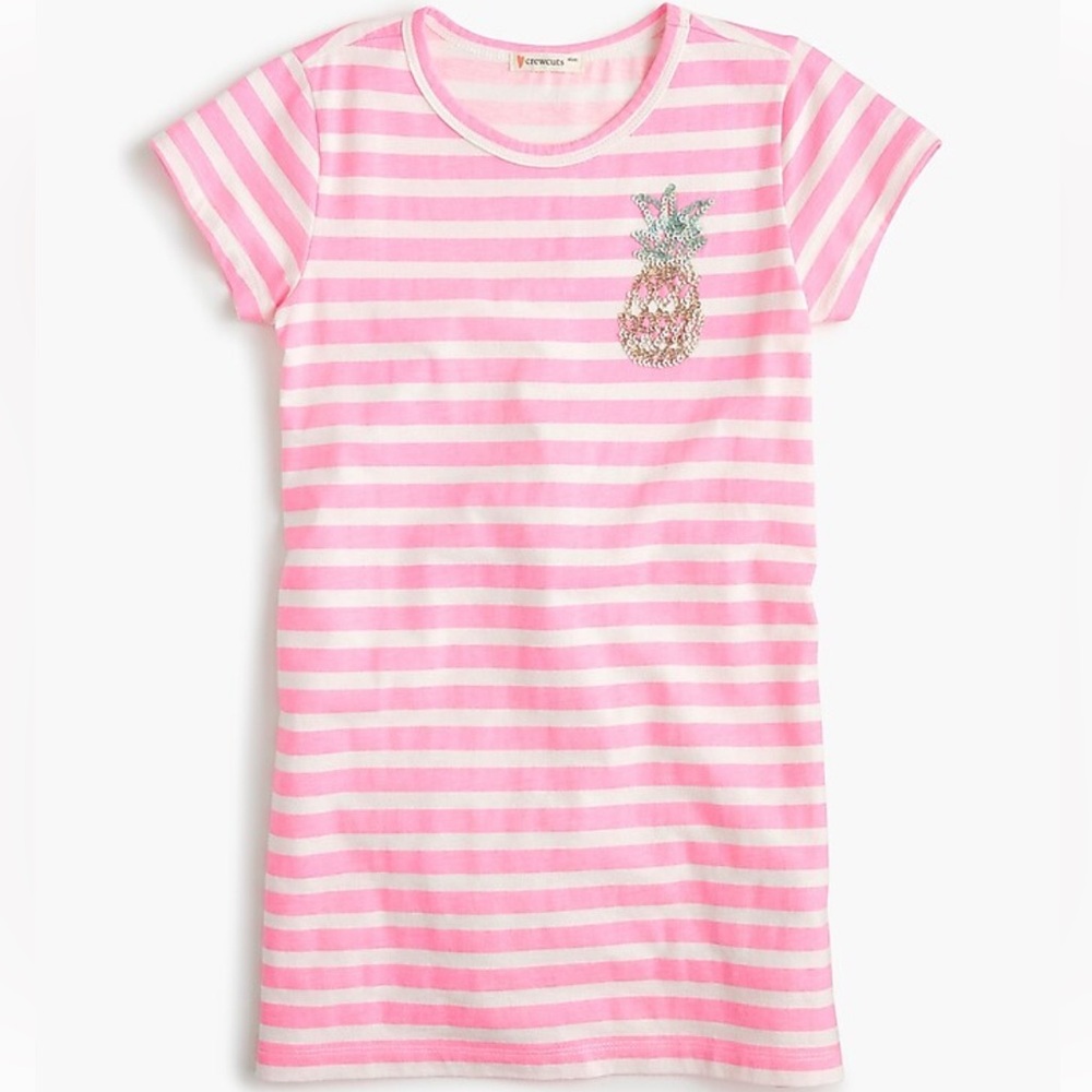 JCrew Crewcuts Size 5 Tshirt Dress with Sequin Pineapple